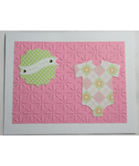 Stampin Up! Handmade card Sweet Baby Bodysuit Pink Green w/envelope Dime... - €5,70 EUR