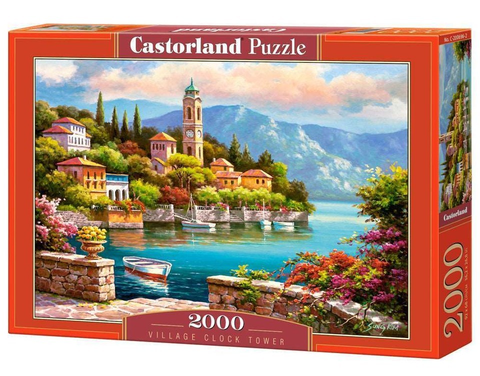 2000 Piece Jigsaw Puzzle, Village Clock Tower, Dolomites, Italy, Idyllic - $62.56
