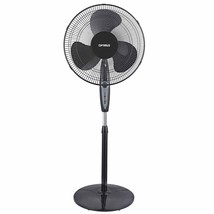 Optimus 16 in. Oscillating Stand Fan with Remote Control in Black - £67.99 GBP
