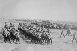 Tsarist Troops parade and pass in Review in Formation across field while a march - £15.96 GBP