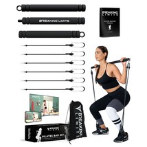 Multifunctional Pilates Bar Kit - Adjustable Exercise Bar With 6 Resistance Band - £43.95 GBP