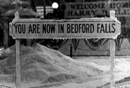 IT&#39;S A WONDERFUL LIFE Fridge MAGNET BEDFORD FALLS Sign 2x3 inches Jimmy ... - $8.75