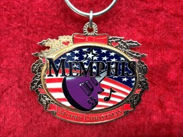Vintage Keyring Memphis Usa Keychain Purple Guitar Porte-Clés Merry Christmas - £16.40 GBP
