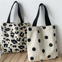 The Everyday Canvas Shopper Shoulder Bag - Dot Styled Tote Bags - £10.20 GBP