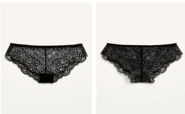 Old Navy Size 4XL Cheeky Thong Underwear Lace Black Womens Set Lot 3 Pairs - £59.64 GBP