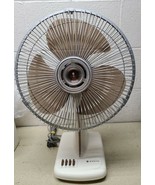 Vintage Sanyo 3 Speed Brown Oscillating Electric Fan Quiet CLEAN EF-12SP... - $71.87