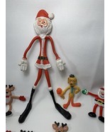 10&quot; Bendable Rubber Long Leg Santa Claus Toy Figure + Dog + Figures - €12,80 EUR