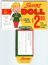 Squirt Soda Doll Offer Advertising Vintage Beverage Promo 1962 Carton In... - $12.15