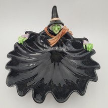 Rare Vintage 1987 Large Fitz &amp; Floyd Halloween Large 12&quot; Witch Server Candy Bowl - £57.33 GBP