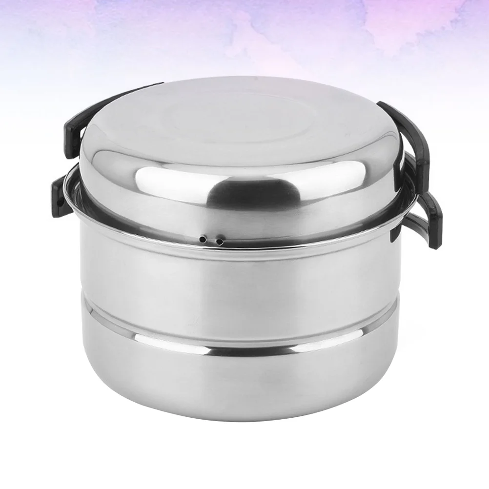 1 Set 3pcs Stainless Steel Outdoor Camping Picnic Pot Cookware Picnic Pan Set - £16.61 GBP