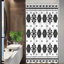 Aztec Black and White Shower Curtain 36x72in - $46.52