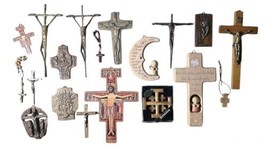 Huge Lot Of Christian Crosses Bronze Olive Wood Etc Israel Austria Germany - £70.96 GBP