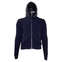 Moncler Full Zip Padded Hoodie In Polyamide Men Blue Size 48 - $547.20