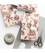Toile Wrapping Paper French Country Gift Wrap Red Floral Premium Roll Bu... - €20,64 EUR