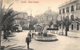 SEVILLA SPAIN~PLAZA PACIFICO~1910s M CHAPARTEGUY PHOTO POSTCARD - $2.94