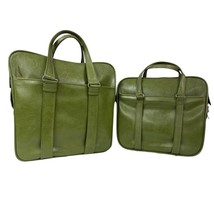 2 MCM Vtg samsonite Silhouette Weekender Bags Avocado Green +Keys Tags C... - $166.32