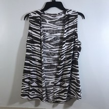 Chico&#39;s Animal Print Brown Lightweight Vest Open Front Sz 0 - $11.88