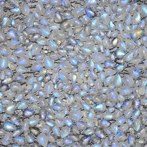 8x12 mm Pear Natural Rainbow Moonstone Cabochon Loose Gemstone Lot 10 pcs - £15.13 GBP
