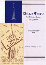 Chicago Temple First Methodist Church Order Of Service 1955 Youth Flyer - £2.36 GBP