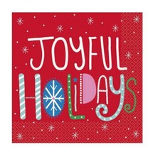 Joyful Holiday 18 Ct Christmas Luncheon Napkins Party - £2.68 GBP