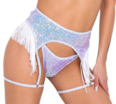 Roma Costume | Sequin String Side Bikini Bottoms, Lavender - £17.30 GBP