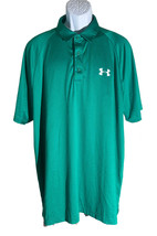 UNDER ARMOUR Men&#39;s Loose Short Sleeve Solid Green Polo Shirt 2XL - $12.86