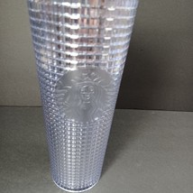Starbucks Platinum Silver Grid Disco Holiday 2020 Cold Cup Tumbler Christmas - £22.75 GBP