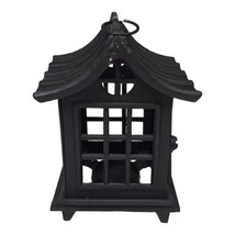 Vtg Cast Iron Japanese Pagoda Lantern Hanging Candle Holder Asian Garden Lights - £137.95 GBP