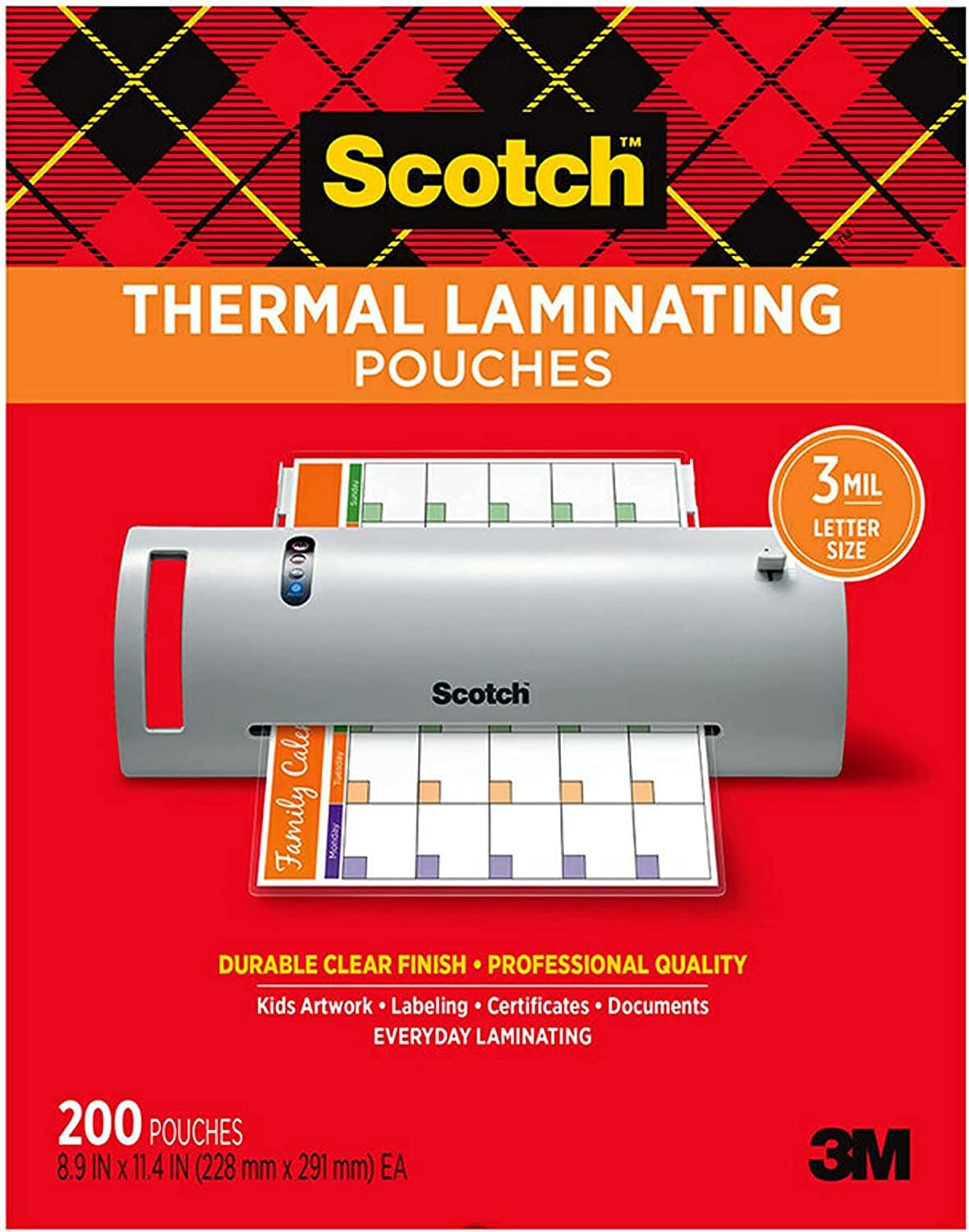 Scotch Thermal Laminating Pouches, 200-Count-Pack Of 1, 8 X 11 X 4-Inch,... - $44.92