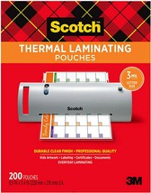 Scotch Thermal Laminating Pouches, 200-Count-Pack Of 1, 8 X 11 X 4-Inch, 200). - £32.98 GBP
