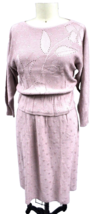 Savion Ignacy Feuer VTG 1970s Knit Skirt Set Pink Crochet Peplum Top NWO... - $123.70