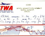 1957 QSL TWA World Route Map 4X4KK Lydda Airport ISRAEL - £7.10 GBP