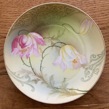 Vintage Floral Plate 8&quot; Handpainted German Porcelain PSAG Bavaria  - £15.81 GBP