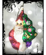 NEW Authentic Christopher Radko SANTA Claus &amp; Christmas TREE Huge Glass ... - $151.73 CAD