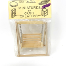 Craft Creations #345 Wooden Porch Swing Model Miniatures Dollhouse NEW - £12.01 GBP