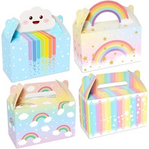 12 Pack Rainbow Party Favor Boxes Cloud Pastel Happy Birthday Treat Bags Rainb - £14.22 GBP