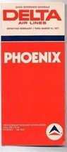 Delta Airlines Time Table 1977 Quick Reference Schedule for Phoenix - £8.61 GBP