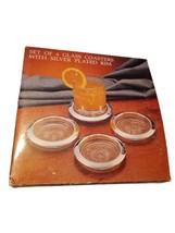 Vtg 1987 Paul Revere 4 NIB Old Glass Coasters Silver Plated Rims Godinger #1578 - £22.38 GBP