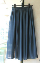 Summer Chiffon Midi Skirt Women Black White Chiffon Skirt Beach Skirt Plus Size image 4