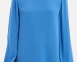 THEORY Womens Blouse Classic Mock Nk Elegant Solid Blue Size M J0802506 - $148.93