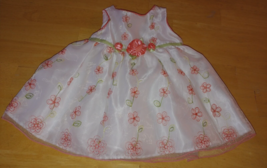 SWEET HEART ROSE INFANT SLEEVELESS WHITE SHEER FLORAL DRESS-18 MOS.-WORN... - £10.34 GBP