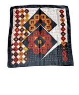 Vintage Sqaure Scarf Handkerchief Hankie Geometric Polyester Satin 27&quot;x2... - $395.06 MXN