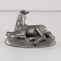 Hudson Pewter USA Foal Baby Horse Lying Down Miniature Figurine 2717 - £35.37 GBP