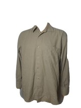 Hart Schaffner Marx Mens Button Up Shirt Made in Italy Long Sleeve Biege - $13.68