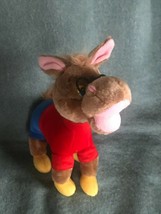 Plush Appeal Mardi Gras Brown Donkey w Black Glasses &amp; Red Blue &amp; Yellow “Clothe - £15.49 GBP