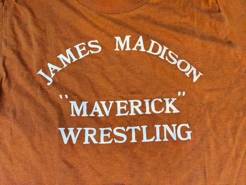 Vintage 1990’S James Madison Maverick Wrestling collo Tondo T Shirt 50/50 Item image 2
