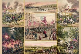 Collage of Events that Symbolize the American Victory against the Spanish - Art  - £17.29 GBP+