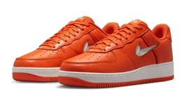 Nike Mens Air Force 1 &#39;07 Basketball Shoes Size 9, Safety Orange/Summit White - £159.20 GBP
