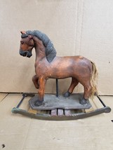 Antique Wooden Carved Carousel Rocking Horse Pony Paint Decorated Folk Art  D - £517.84 GBP