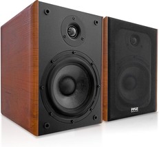 Pyleusa 5.25&quot; Home Wooden Bookshelf Speakers, 200W Max Power, 1&quot; Silk, Phqbs52 - £99.10 GBP